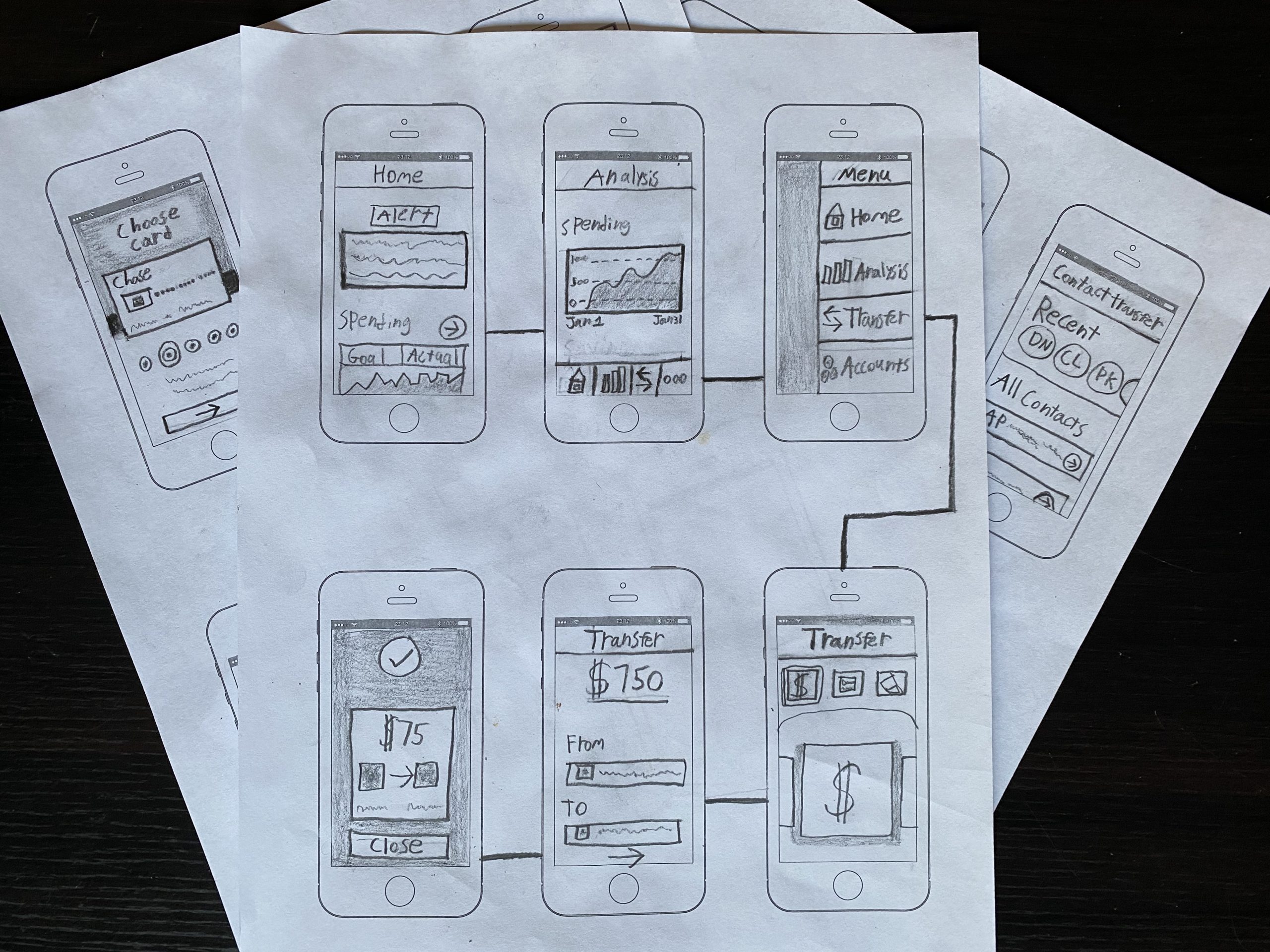 Chase Mobile sketches