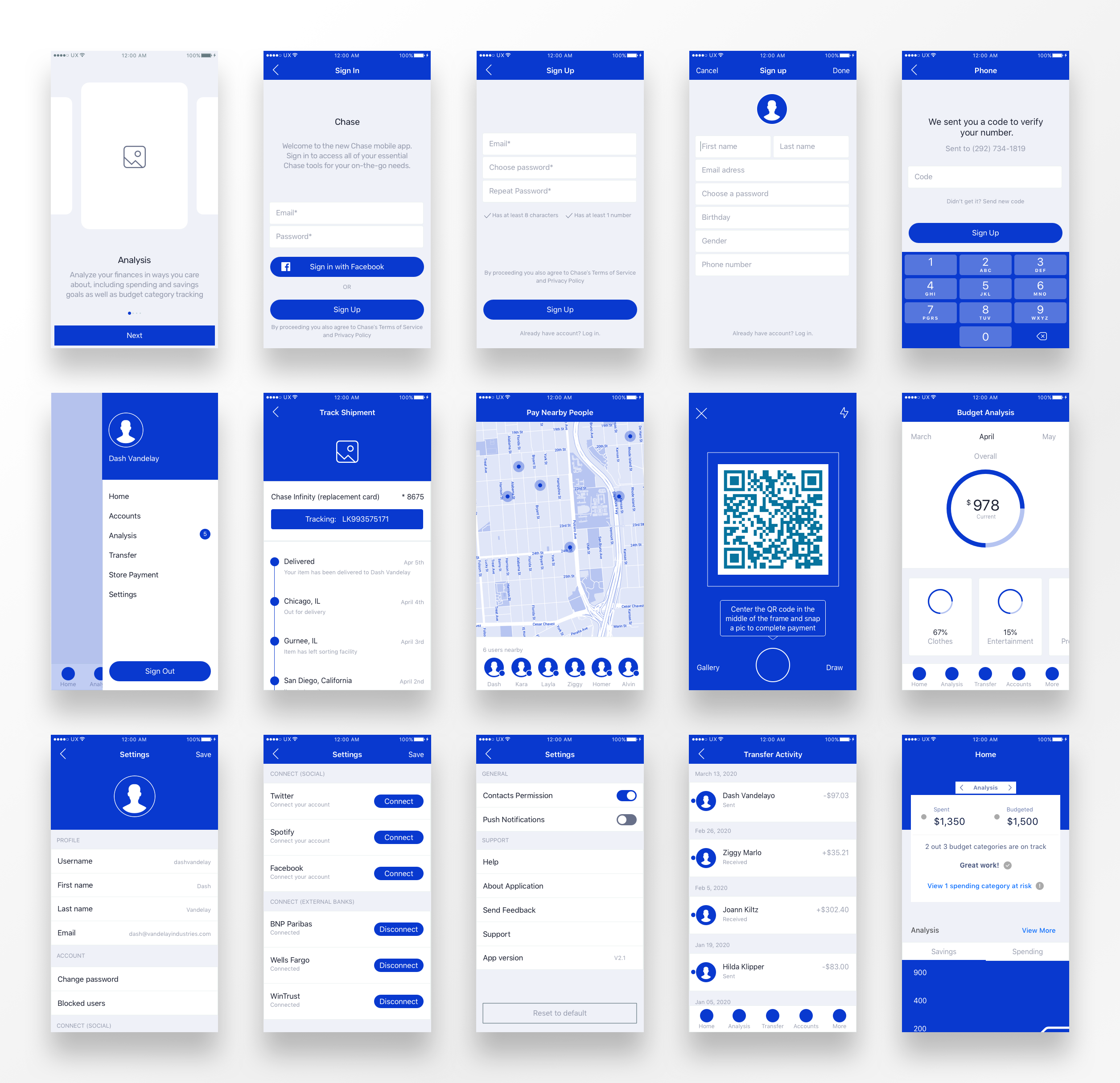 Chase Wireframes